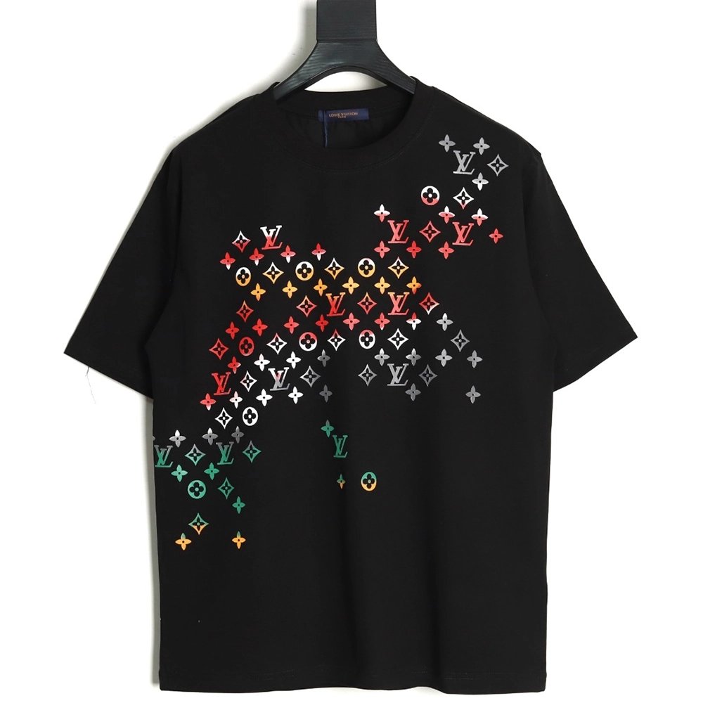 Louis Vuitton Gradient Digital Print Short Sleeve T-shirt TSK1,Louis Vuitton