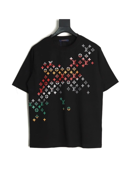 Louis Vuitton Gradient Digital Print Short Sleeve T-shirt TSK1,Louis Vuitton