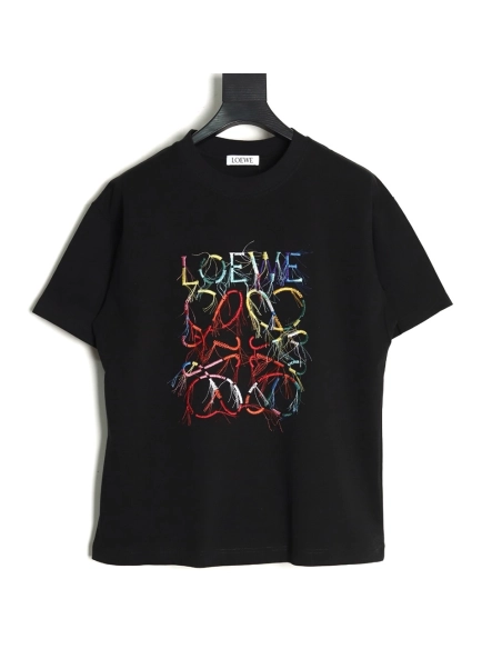 Loewe Colorful Tassel Embroidered Short Sleeve T-shirt TSK1,Loewe