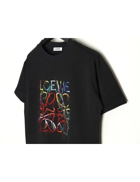 Loewe Colorful Tassel Embroidered Short Sleeve T-shirt TSK1,Loewe