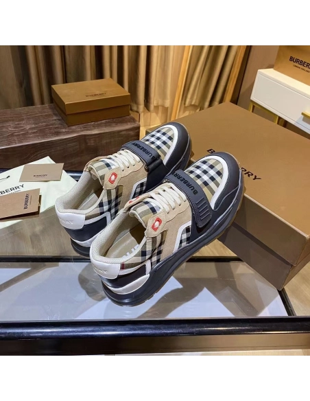 Burberry Ramsey Vintage Check Suede Leather Sneakers,BURBERRY SNEAKERS