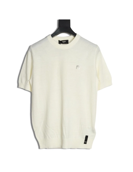 Fendi Hardware Double F Logo Short Sleeve T-Shirt,Fendi