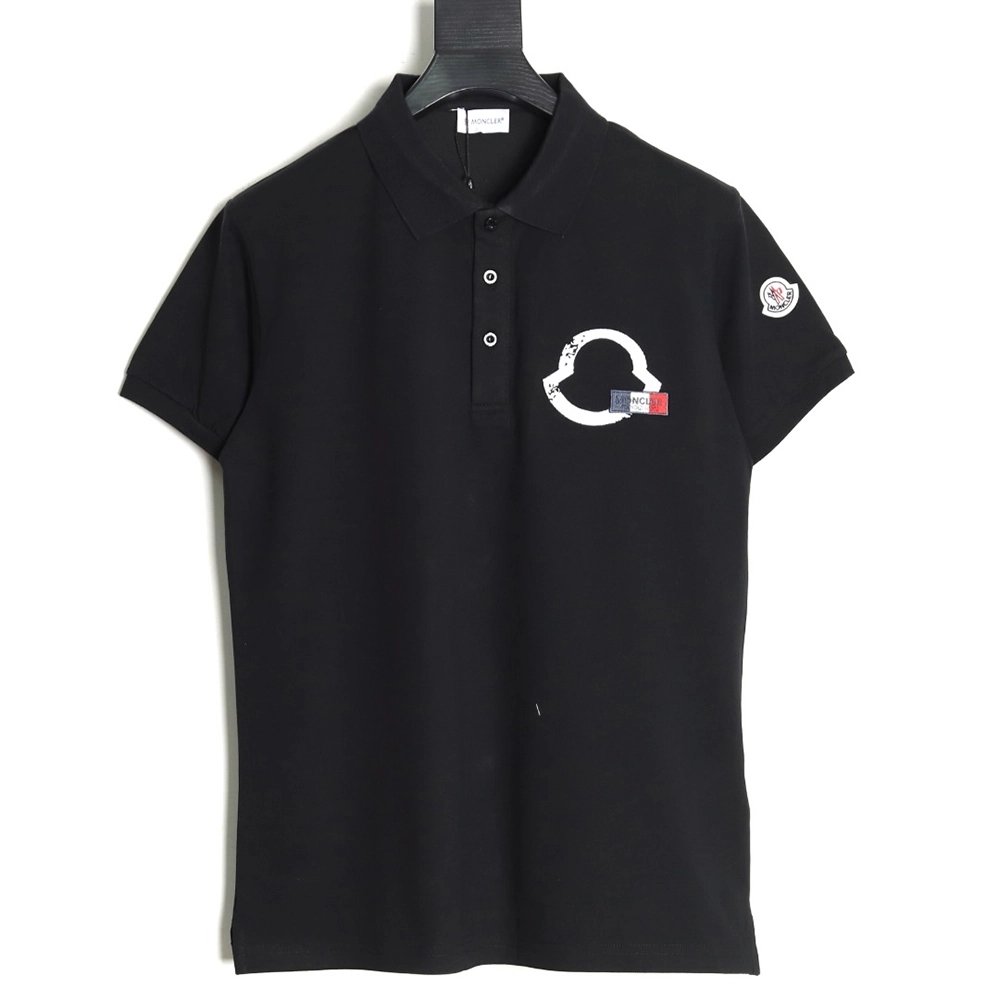 Moncler Chest Embroidered Logo Polo Short Sleeve TSK1,Moncler