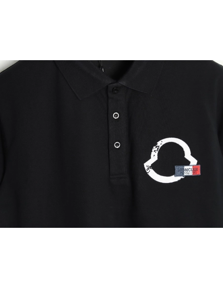 Moncler Chest Embroidered Logo Polo Short Sleeve TSK1,Moncler