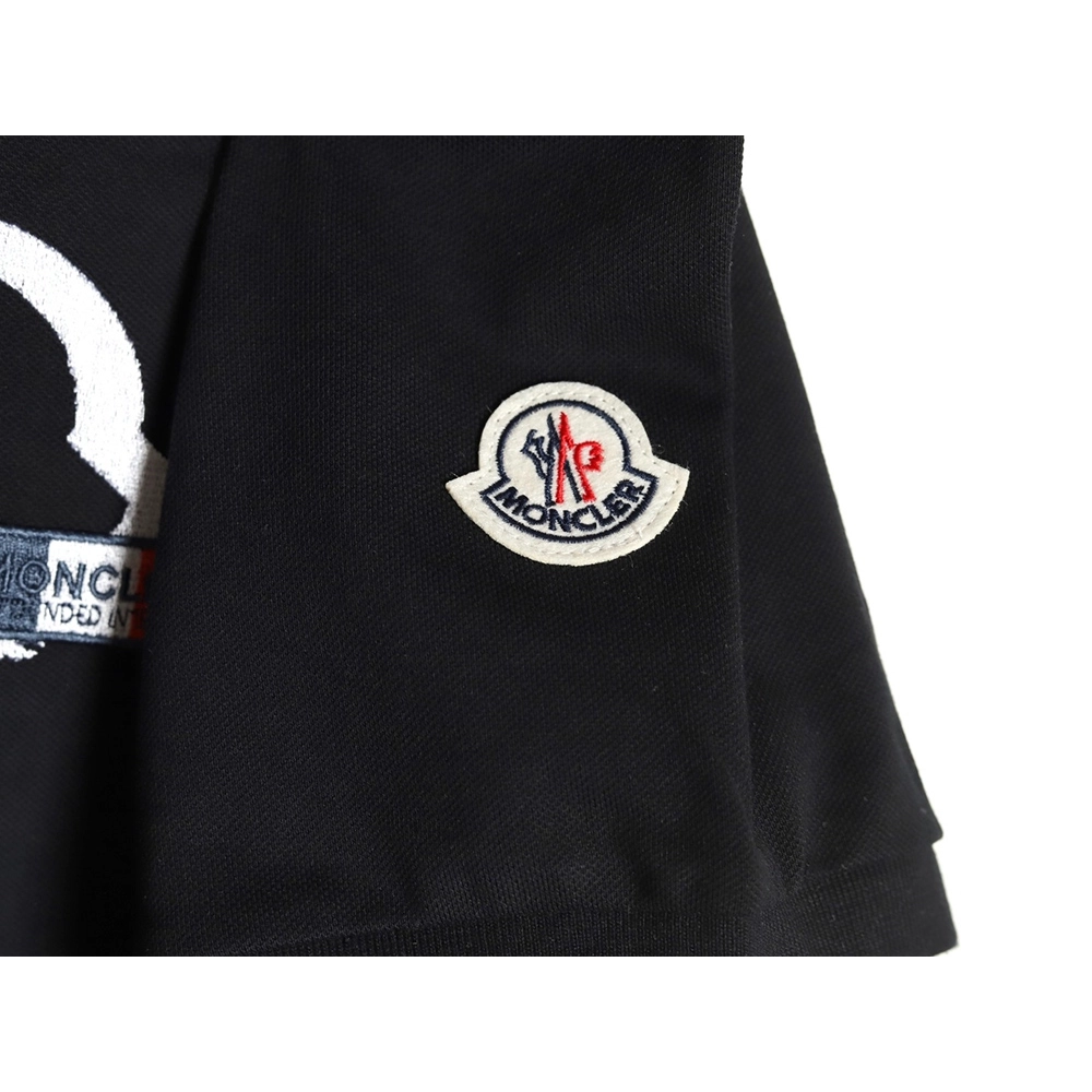 Moncler Chest Embroidered Logo Polo Short Sleeve TSK1,Moncler