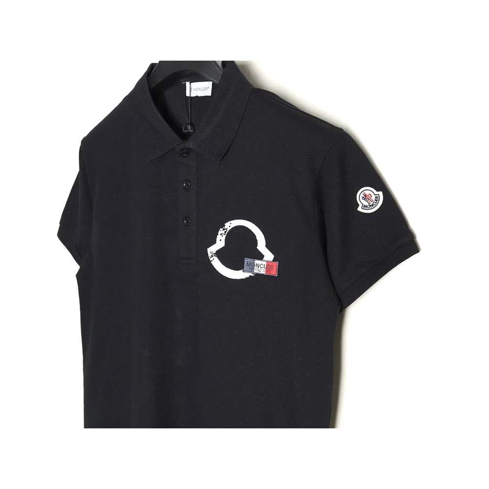 Moncler Chest Embroidered Logo Polo Short Sleeve TSK1,Moncler