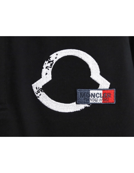 Moncler Chest Embroidered Logo Polo Short Sleeve TSK1,Moncler