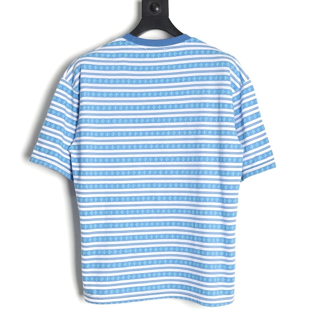 Chrome Hearts Striped Cross Short Sleeve T-Shirt,Chrome Hearts