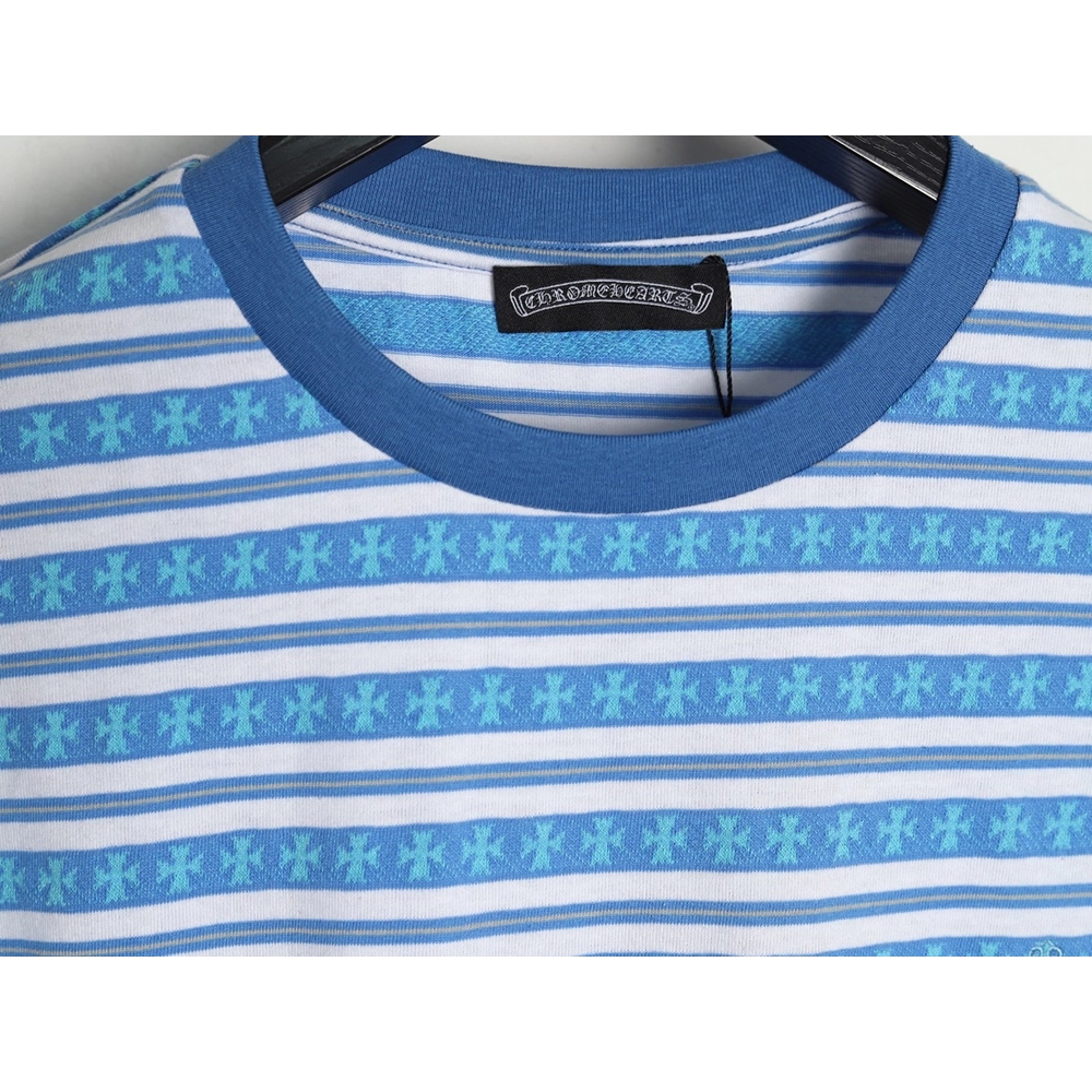 Chrome Hearts Striped Cross Short Sleeve T-Shirt,Chrome Hearts