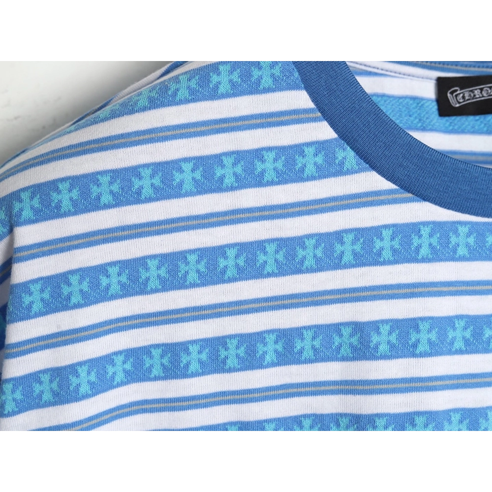 Chrome Hearts Striped Cross Short Sleeve T-Shirt,Chrome Hearts