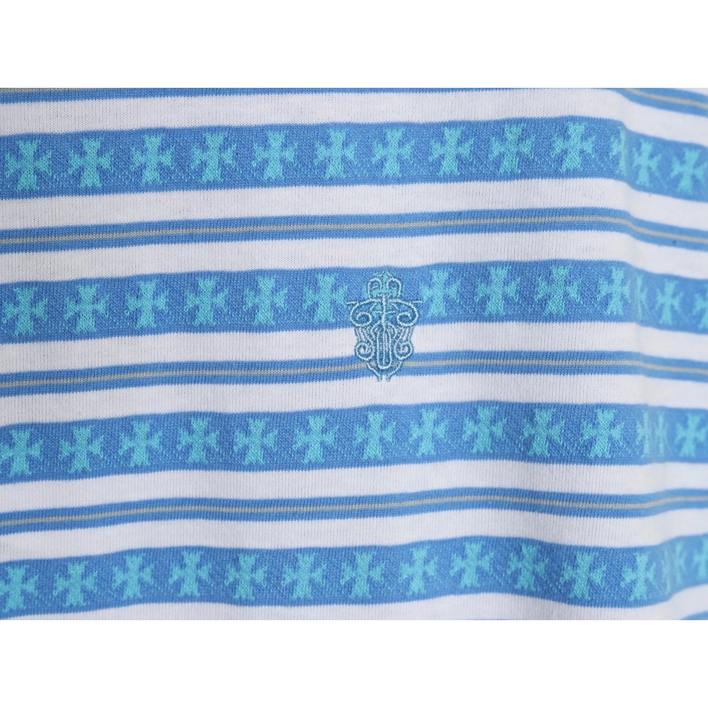 Chrome Hearts Striped Cross Short Sleeve T-Shirt,Chrome Hearts