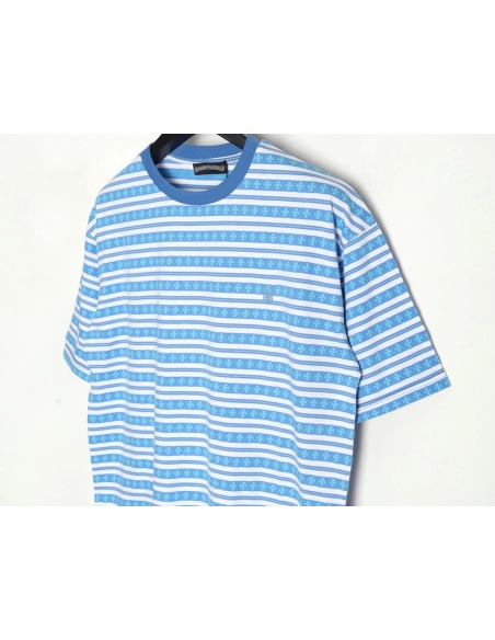 Chrome Hearts Striped Cross Short Sleeve T-Shirt,Chrome Hearts