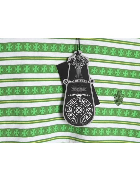 Chrome Hearts Striped Cross Short Sleeve T-Shirt TSK1,Chrome Hearts