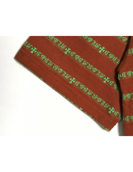 Chrome Hearts Striped Cross Short Sleeve T-Shirt TSK2,Chrome Hearts