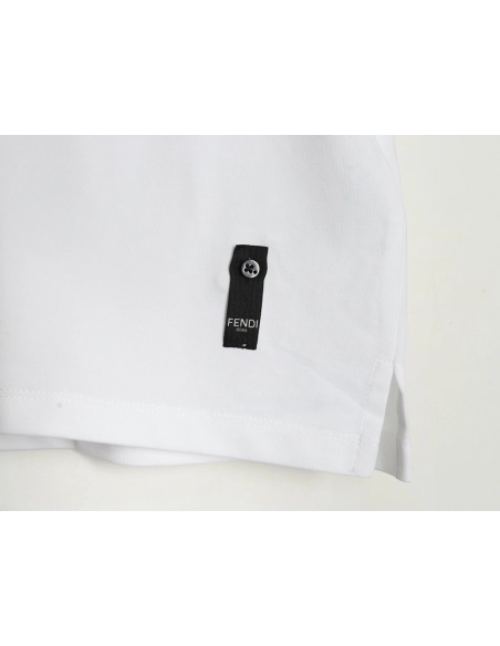 Fendi hardware metal label double F logo short-sleeved POLO shirt,Fendi