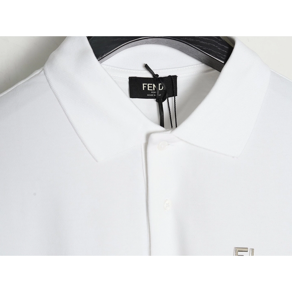 Fendi hardware metal label double F logo short-sleeved POLO shirt,Fendi
