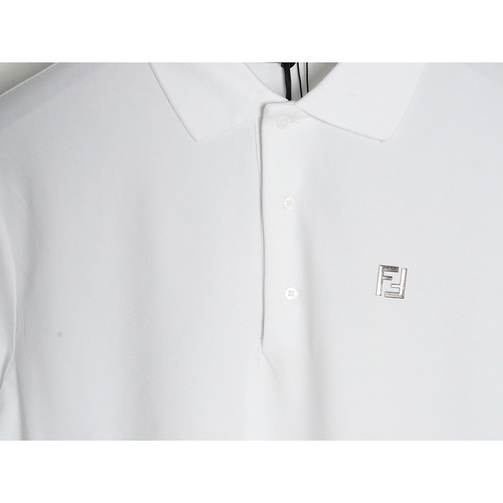 Fendi hardware metal label double F logo short-sleeved POLO shirt,Fendi