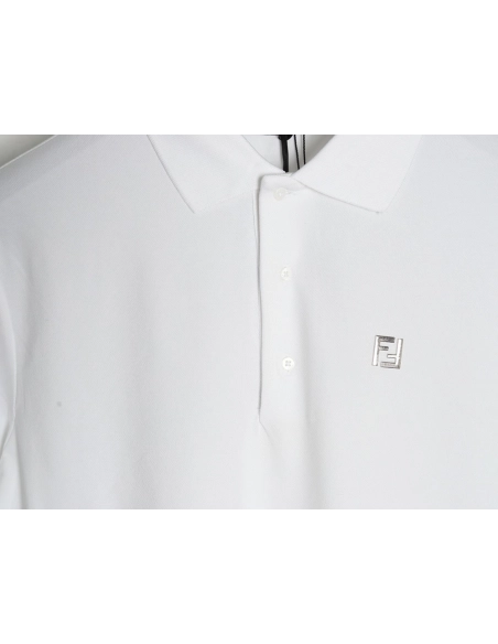 Fendi hardware metal label double F logo short-sleeved POLO shirt,Fendi