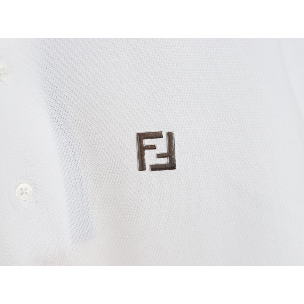 Fendi hardware metal label double F logo short-sleeved POLO shirt,Fendi