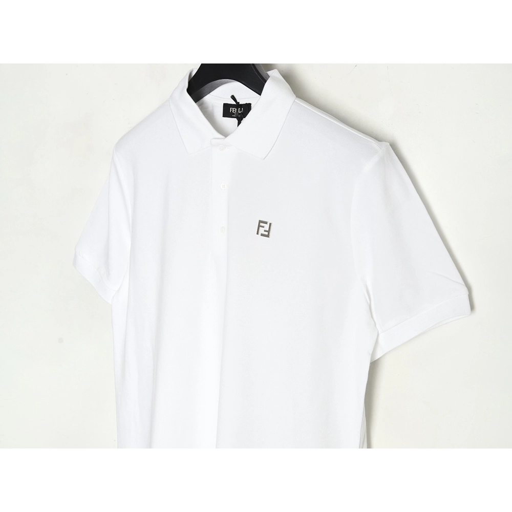 Fendi hardware metal label double F logo short-sleeved POLO shirt,Fendi