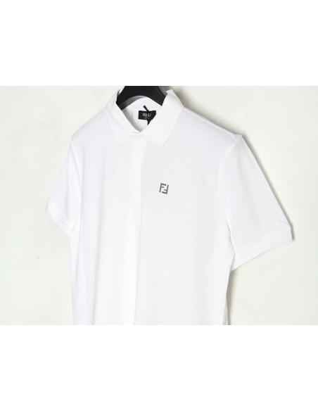 Fendi hardware metal label double F logo short-sleeved POLO shirt,Fendi