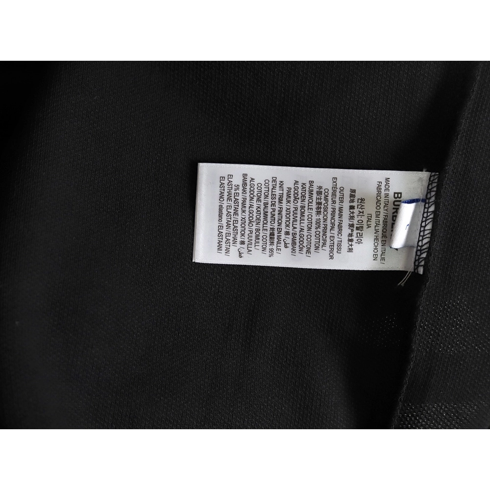 Burberry Check Lapel Long Sleeve Polo Shirt Black,Burberry