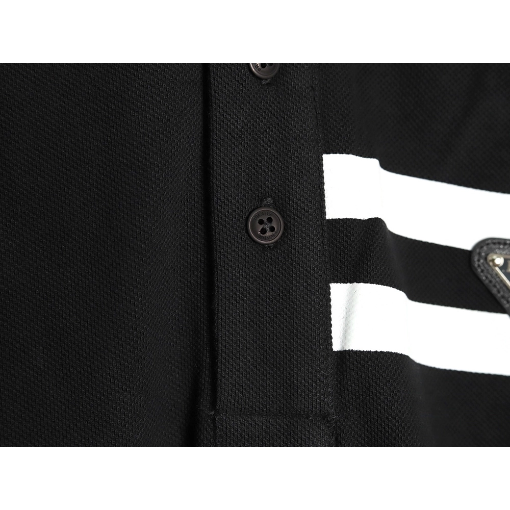 Prada chest triangle logo double bars short sleeve polo shirt TSK3,Prada