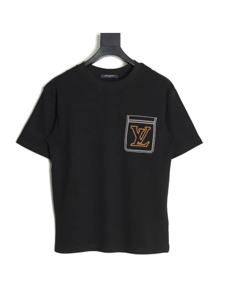 Louis Vuitton Line Fake Pockets Embroidered Short Sleeves TSK1,Louis Vuitton