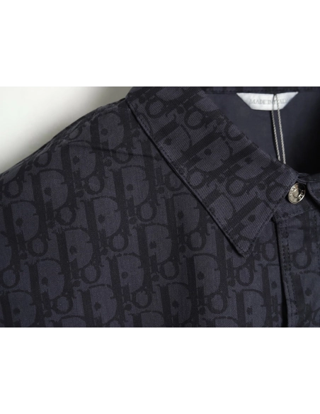 Dior all over print jacquard denim short sleeve shirt tsk1,Dior