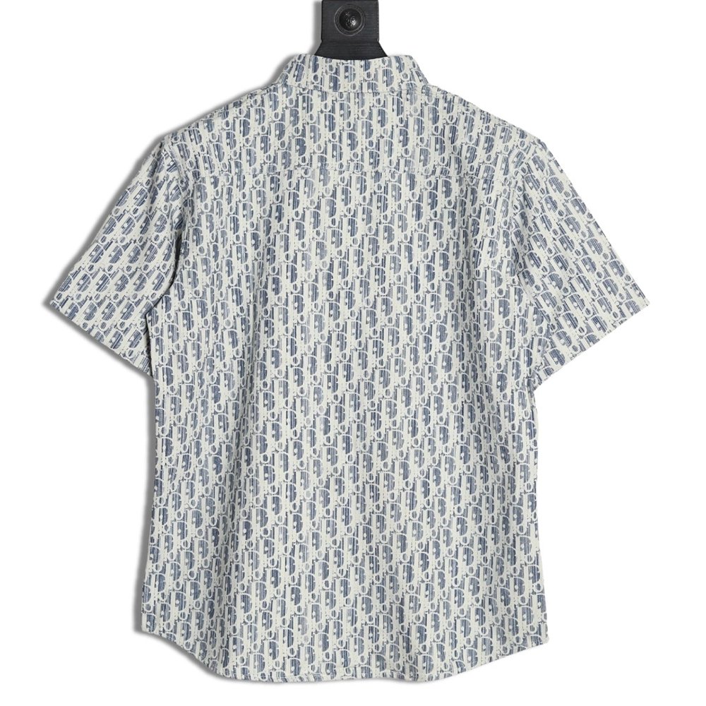 Dior all over print jacquard denim short sleeve shirt,Dior