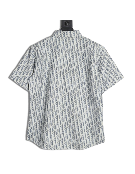 Dior all over print jacquard denim short sleeve shirt,Dior