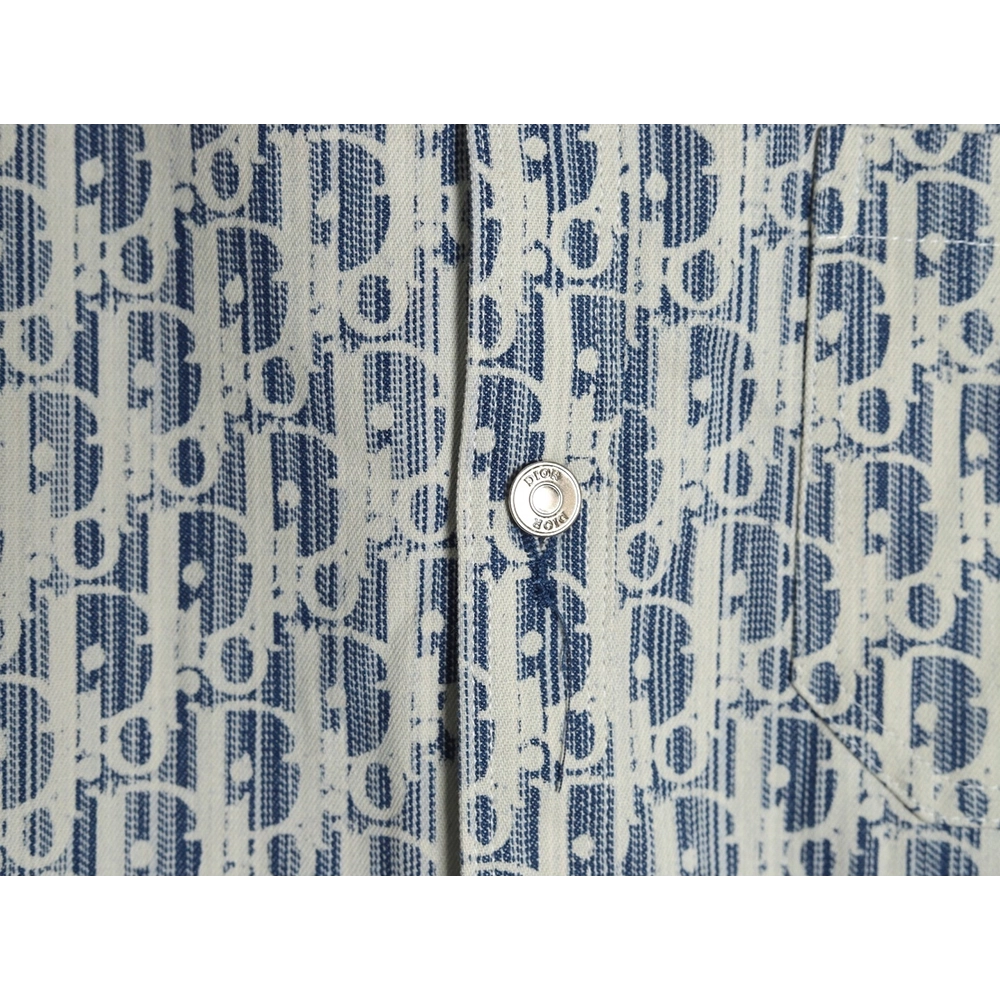 Dior all over print jacquard denim short sleeve shirt,Dior