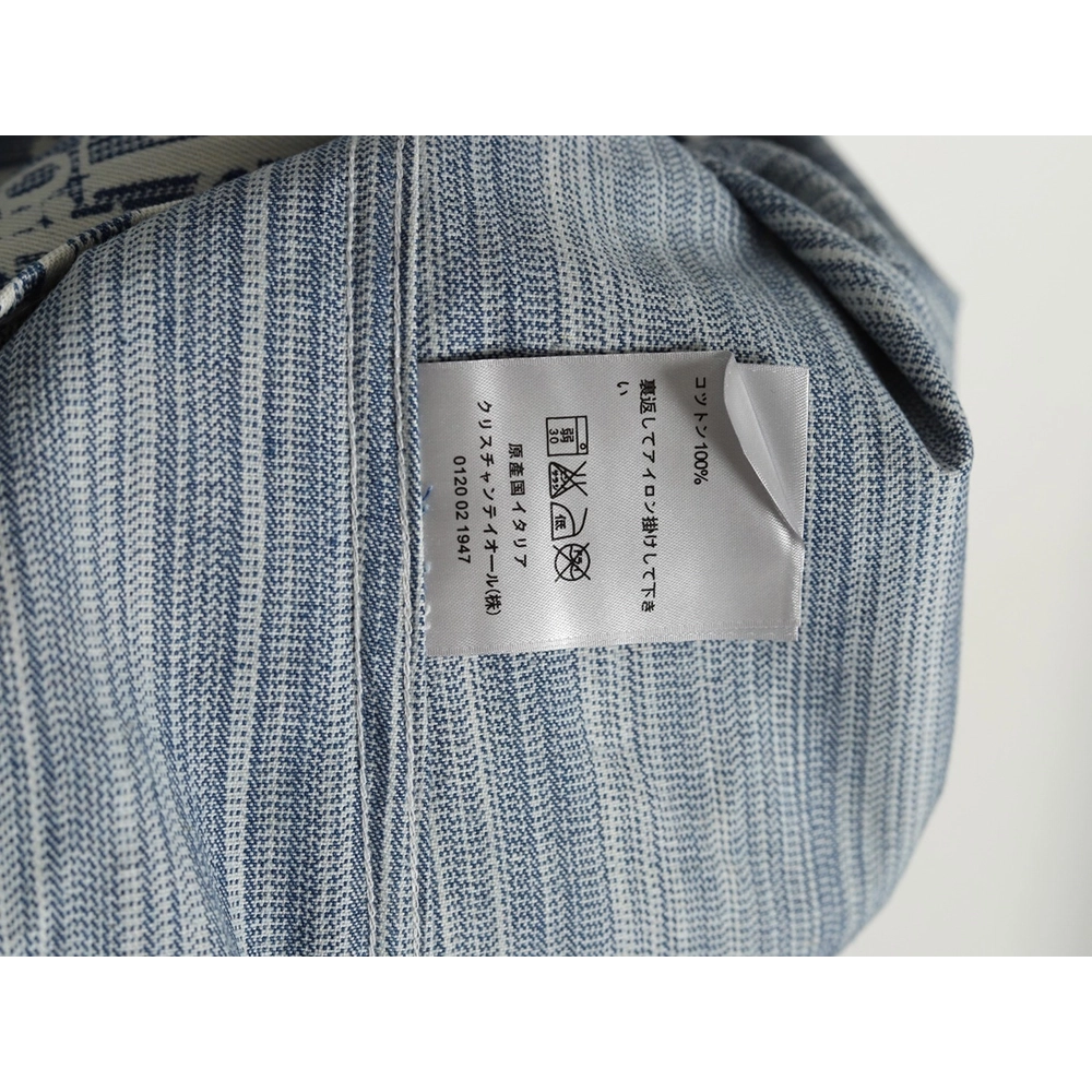Dior all over print jacquard denim short sleeve shirt,Dior