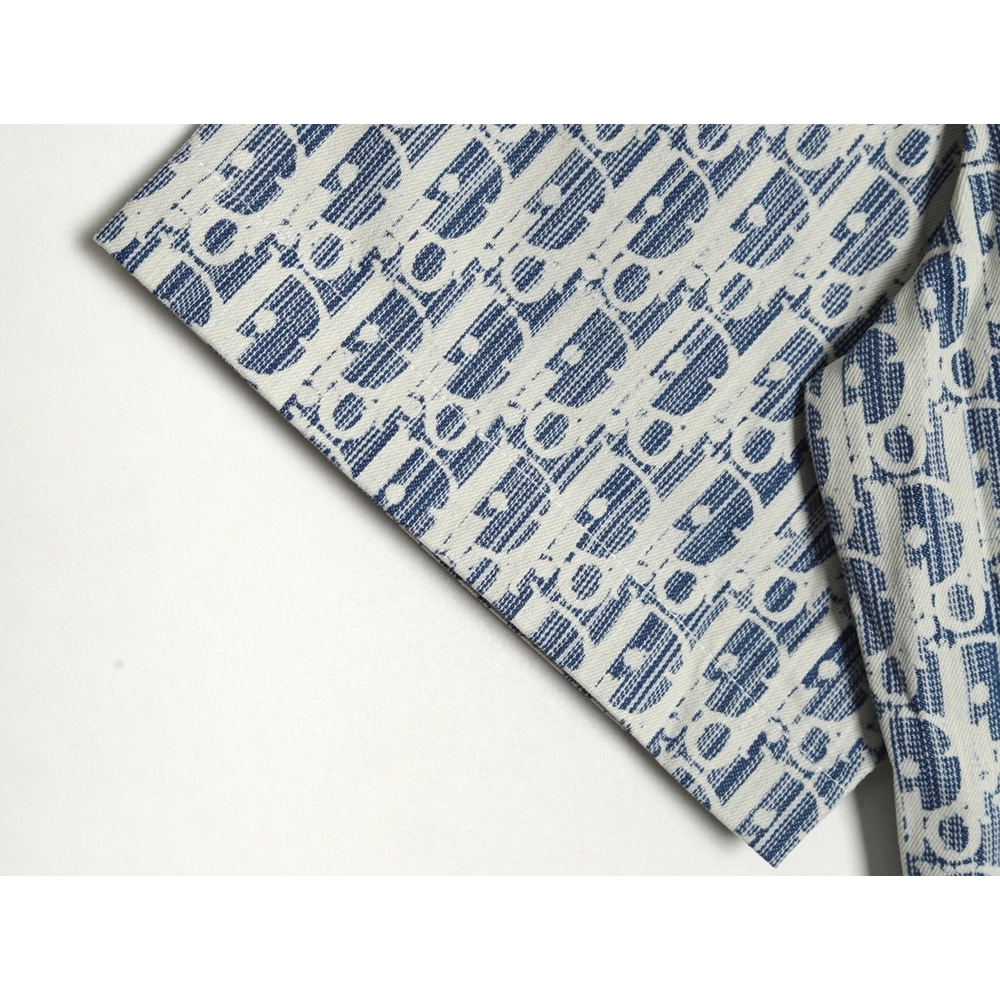 Dior all over print jacquard denim short sleeve shirt,Dior