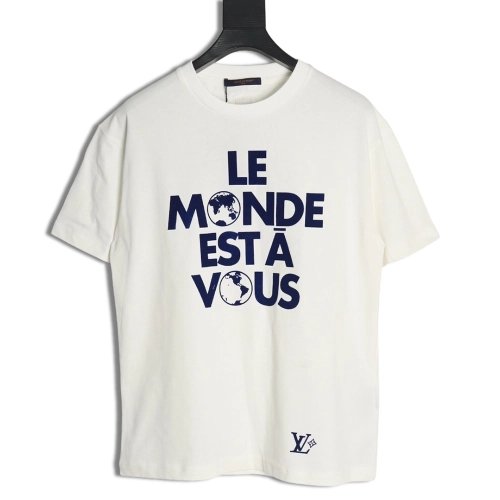 Louis Vuitton Earth Flocked Short Sleeve T-Shirt,Louis Vuitton