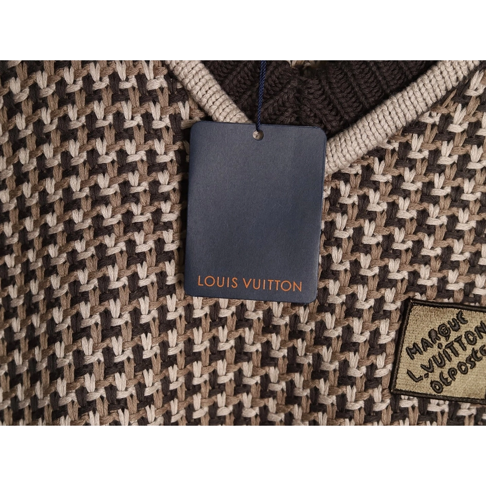 Louis Vuitton Brown Check Jacquard Knit Vest,Louis Vuitton