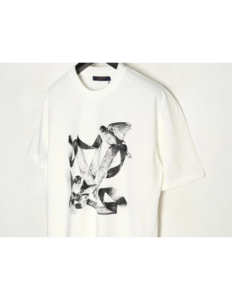 Louis Vuitton White Dove Print Short Sleeve T-shirt,Louis Vuitton