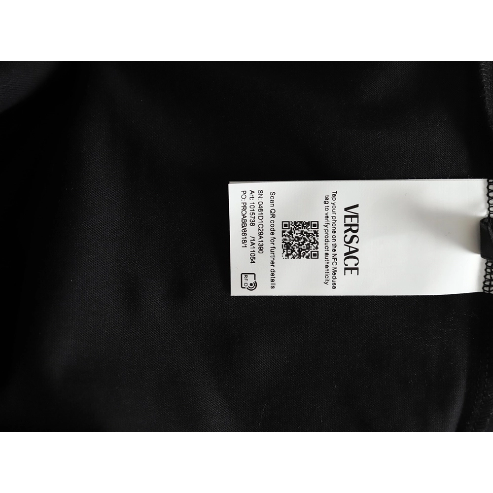 Versace Gold Logo Embroidered Short Sleeve T-Shirt tsk1,Versace