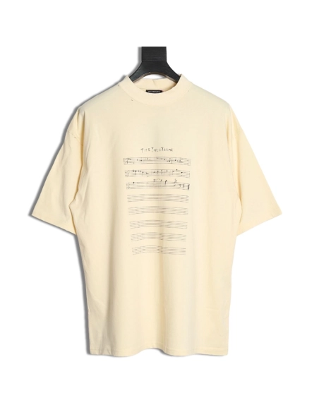 Balenciaga Sheet Music Short Sleeve T-shirt,Balenciaga