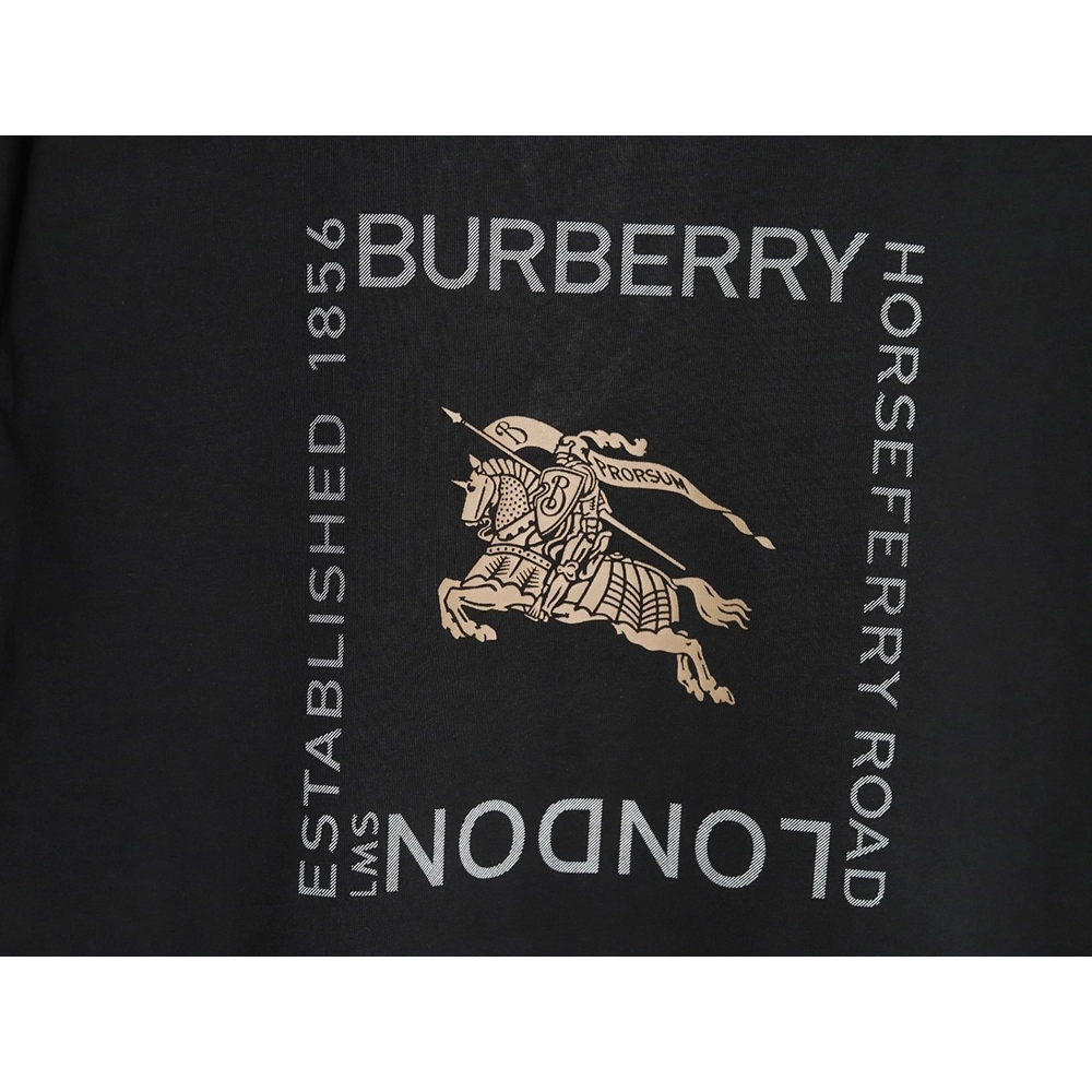 Burberry Square Letter Gold Warhorse Printed Short Sleeve T-Shirt TSK1,Burberry