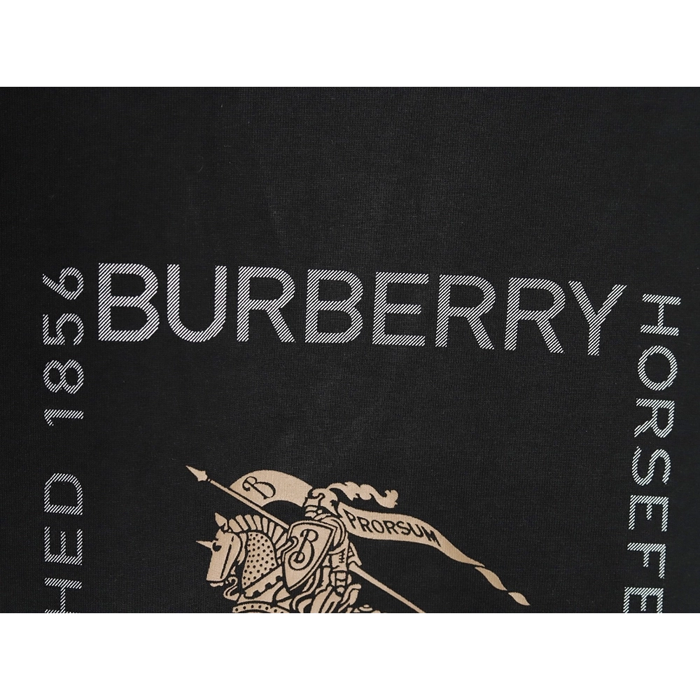 Burberry Square Letter Gold Warhorse Printed Short Sleeve T-Shirt TSK1,Burberry