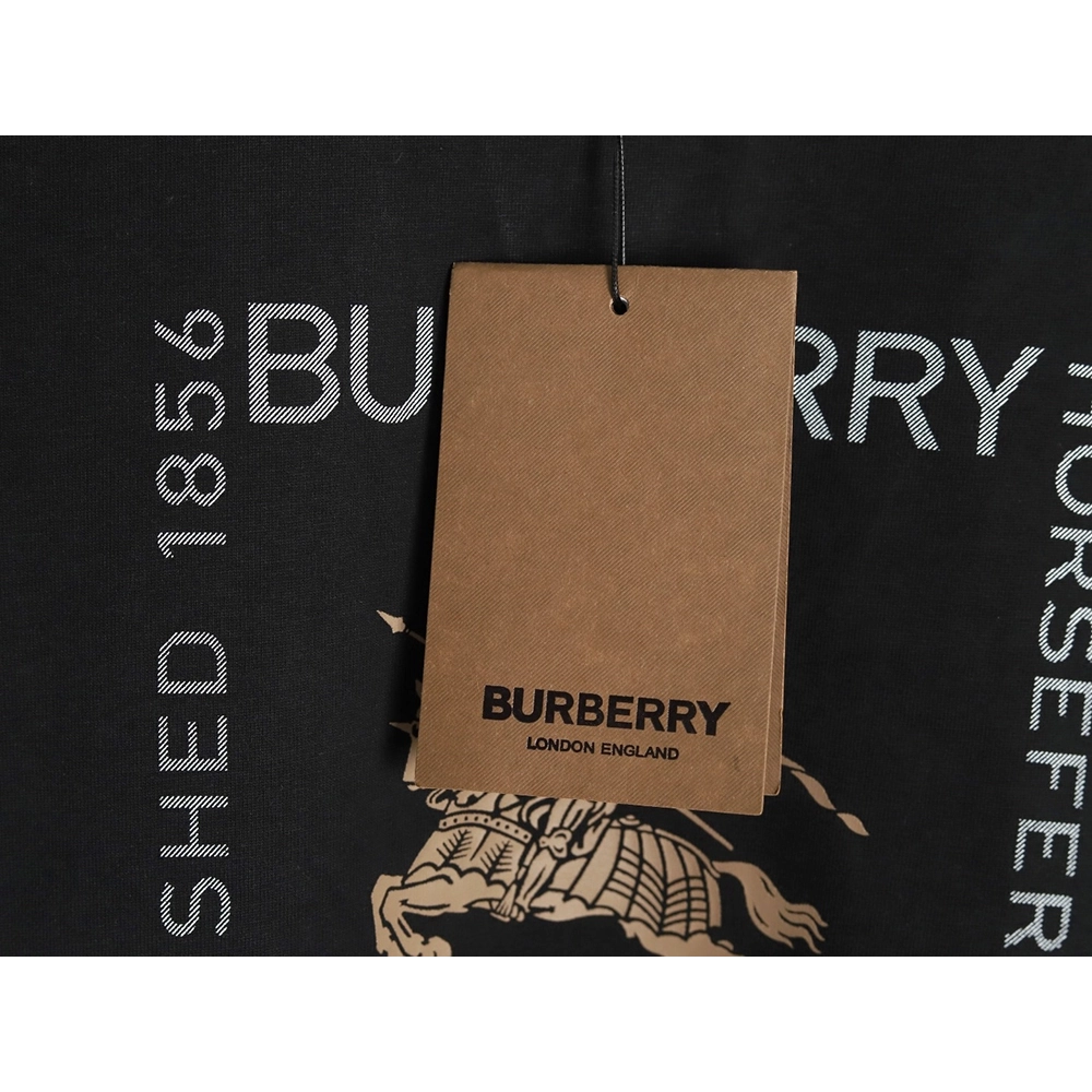 Burberry Square Letter Gold Warhorse Printed Short Sleeve T-Shirt TSK1,Burberry