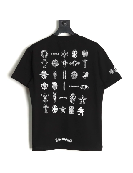 Chrome Hearts Multi-element Pocket Sanskrit Letters Short Sleeve T-shirt TSK1,Chrome Hearts