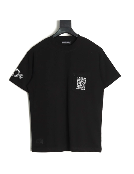 Chrome Hearts Multi-element Pocket Sanskrit Letters Short Sleeve T-shirt TSK1,Chrome Hearts