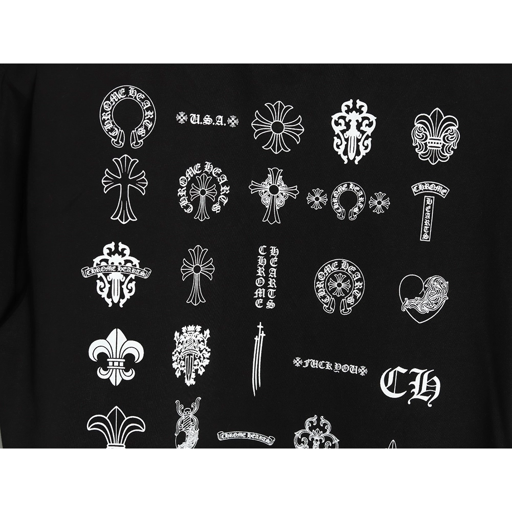 Chrome Hearts Multi-element Pocket Sanskrit Letters Short Sleeve T-shirt TSK1,Chrome Hearts