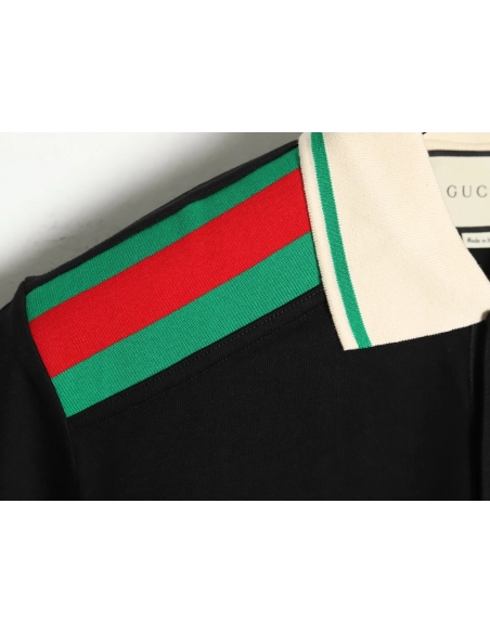 Gucci Shoulder Red Green Web Polo Short Sleeve,Gucci