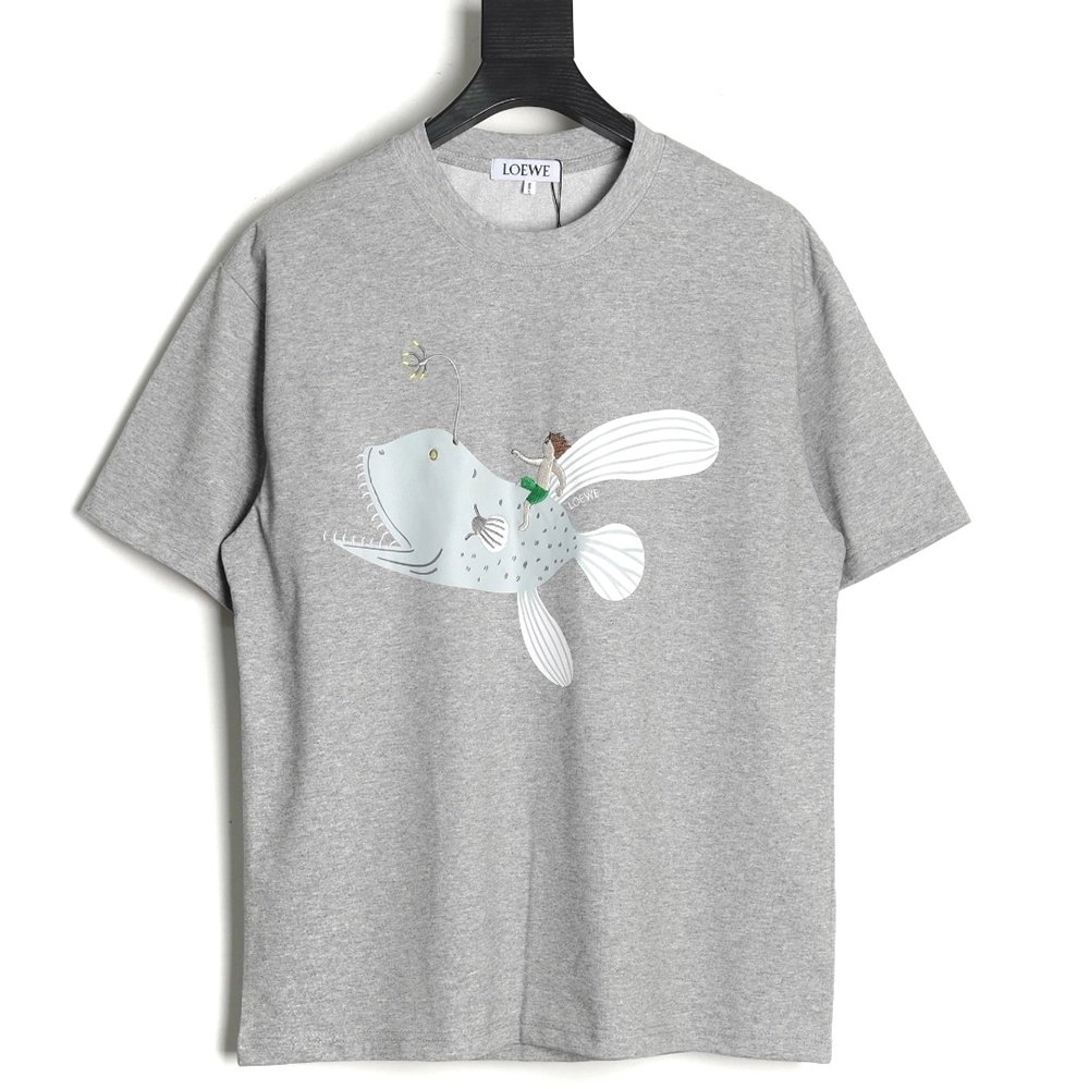 Loewe whale print embroidered short sleeve,Loewe
