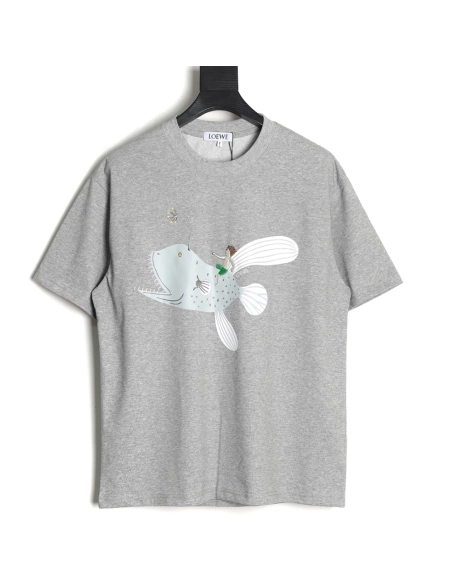 Loewe whale print embroidered short sleeve,Loewe