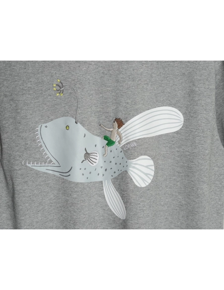 Loewe whale print embroidered short sleeve,Loewe