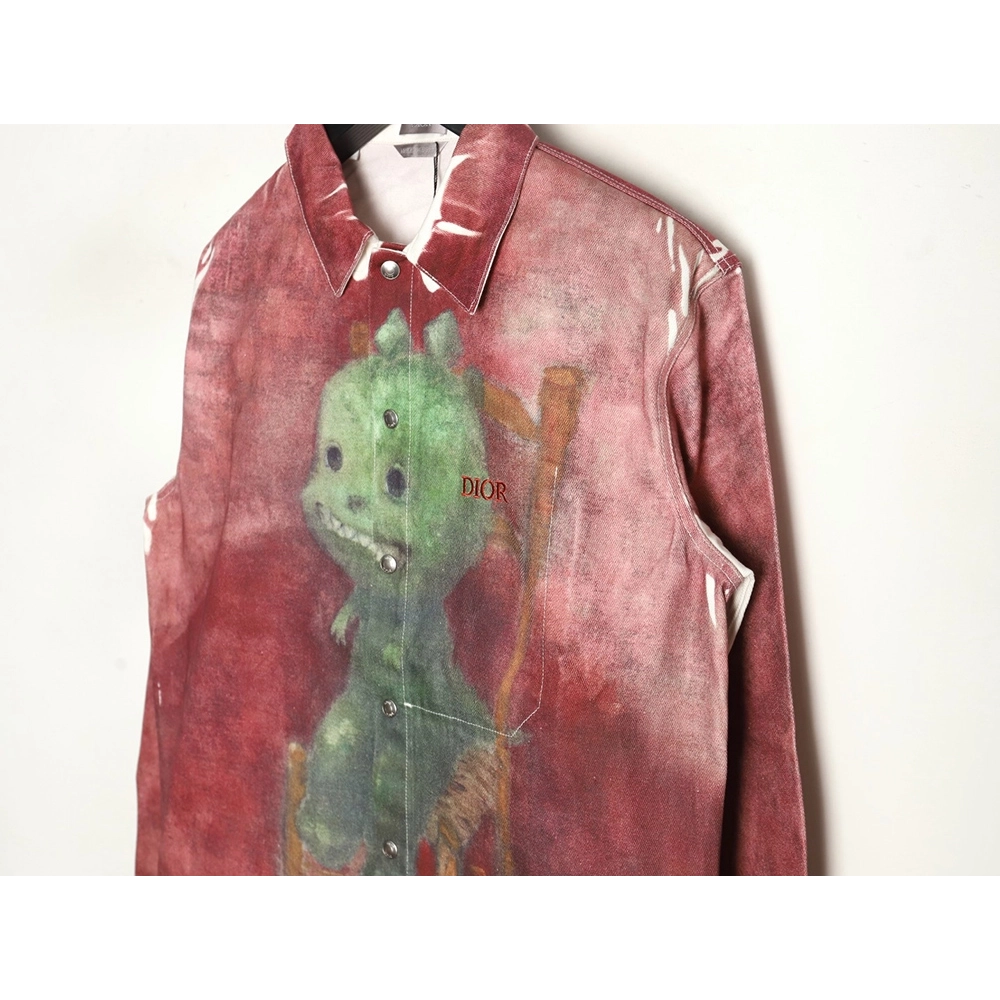 Dior funny dinosaur foot denim shirt jacket,Dior